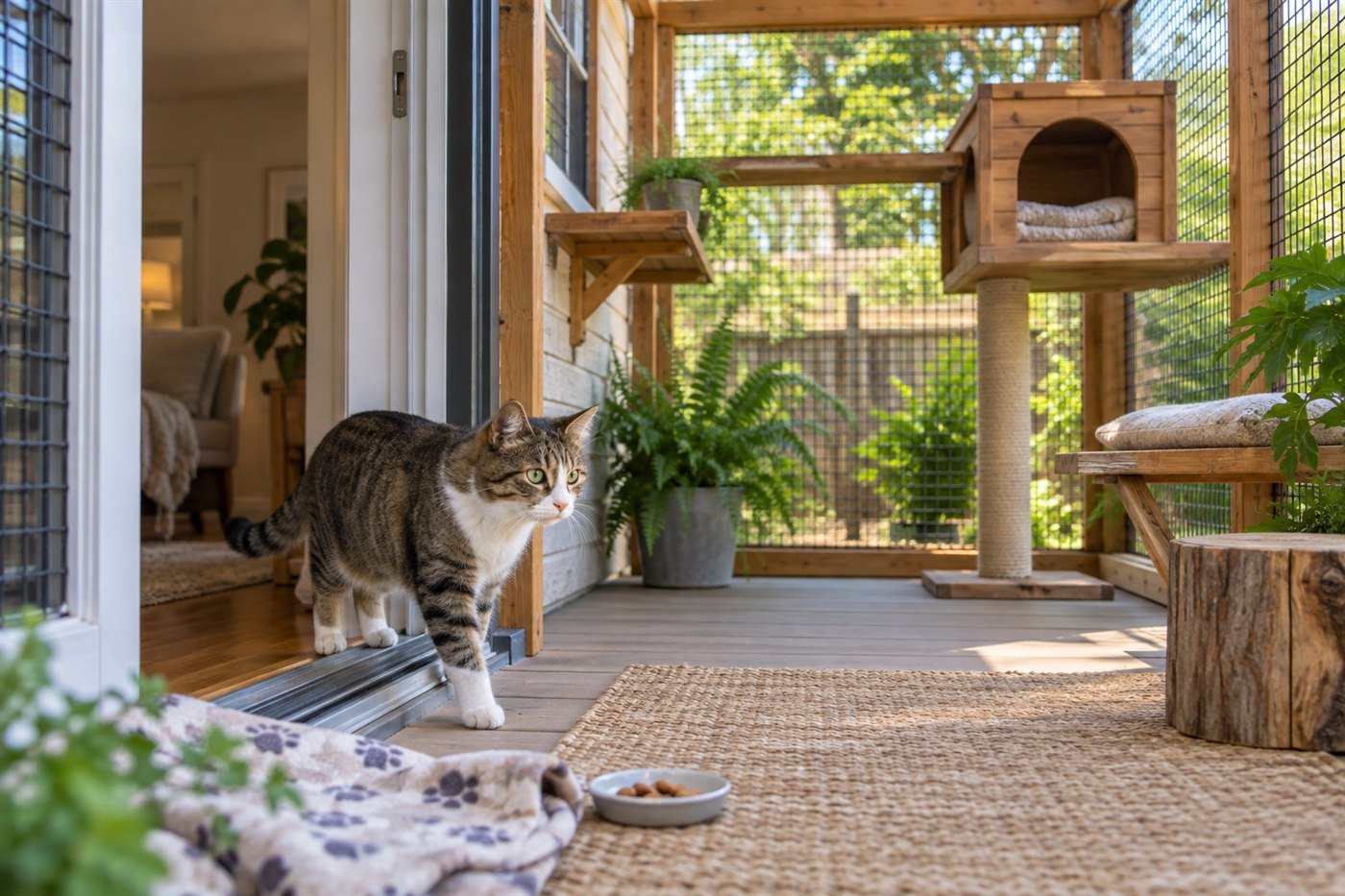 Cómo acostumbrar a tu gato al catio: introducción gradual y señales de estrés